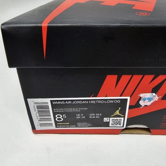 Air Jordan‎ 1 Low OG NC To Chicago Nike CZ0775 046 Womens Size 8.5 New With Box - Picture 10 of 11